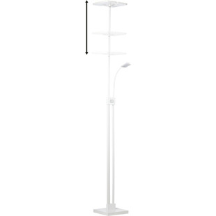 Lampa podłogowa z lampką do czytania Forrester biała Brilliant