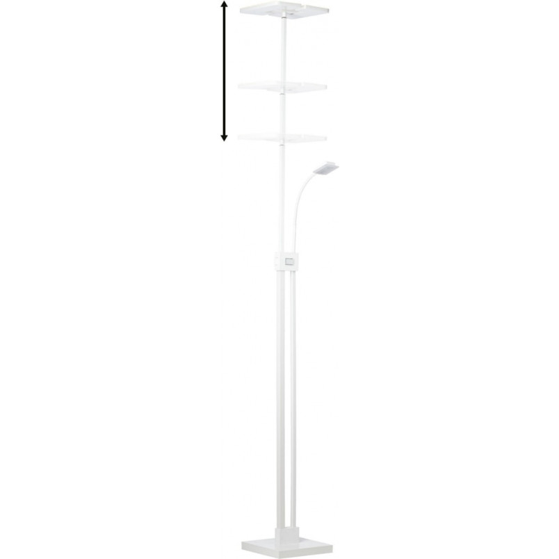 Lampa podłogowa Forrester biała - lampka do czytania | Brilliant
