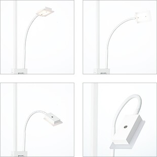 Lampa podłogowa Forrester biała - lampka do czytania | Brilliant