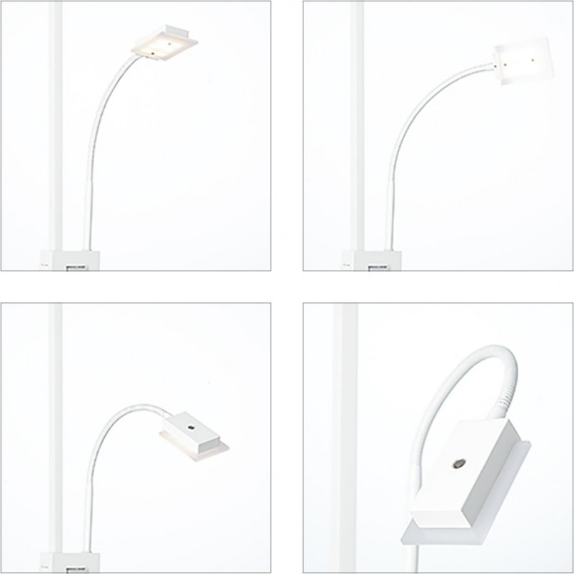 Lampa podłogowa Forrester biała - lampka do czytania | Brilliant