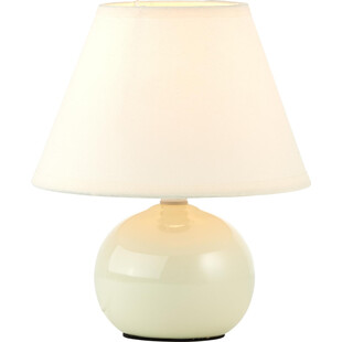 Lampa stołowa Primo - beżowo-kremowa, tkanina | Brilliant