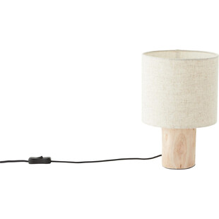 Lampa stołowa drewniana Pia | Beżowa, Japandi | Brilliant