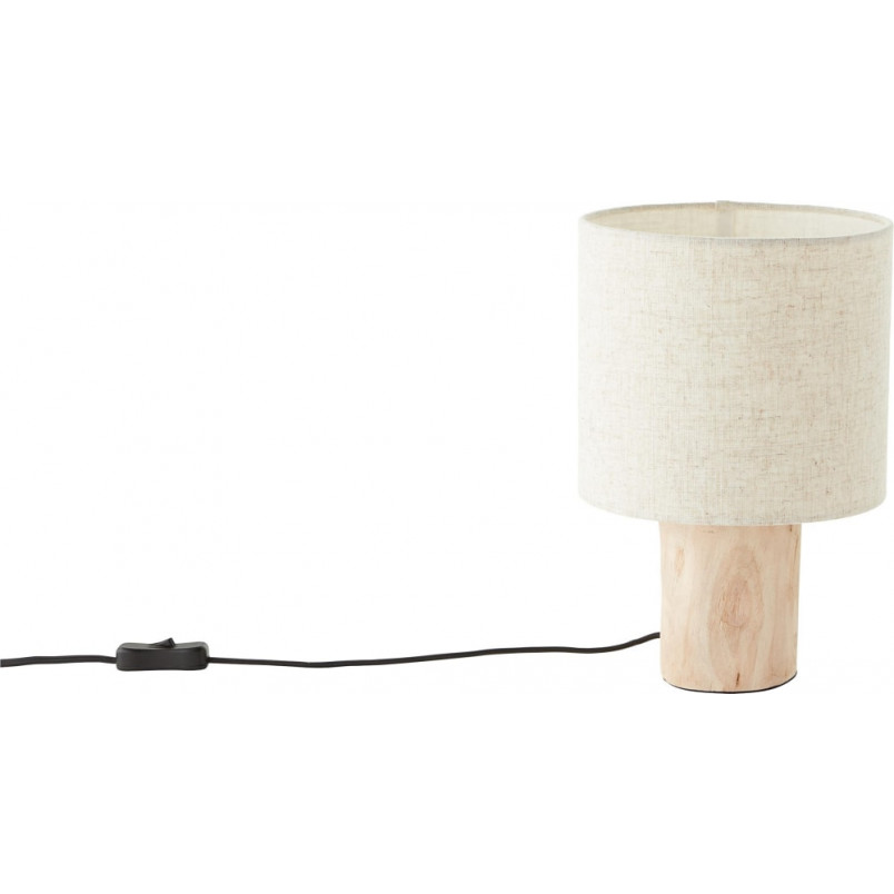 Lampa stołowa drewniana Pia | Beżowa, Japandi | Brilliant
