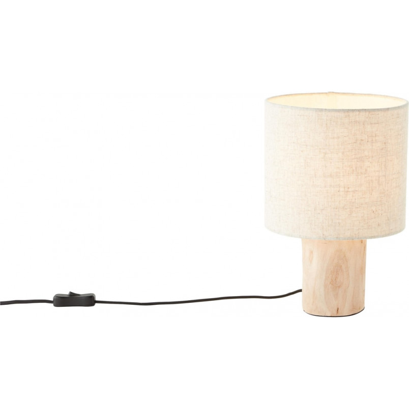 Lampa stołowa drewniana Pia | Beżowa, Japandi | Brilliant