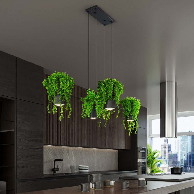 Lampa Wisząca Loft Kukkia Czarna | Thoro - 142cm