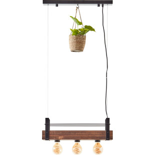 Lampa Wisząca Loft Bankwood III | Drewno, E27 - Brilliant