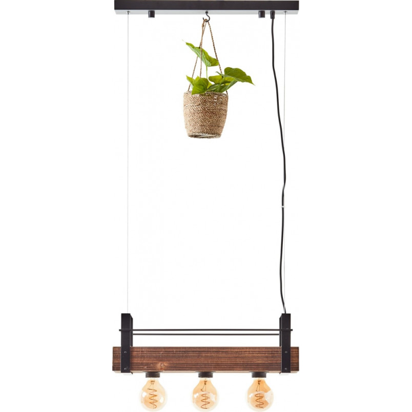 Lampa Wisząca Loft Bankwood III | Drewno, E27 - Brilliant