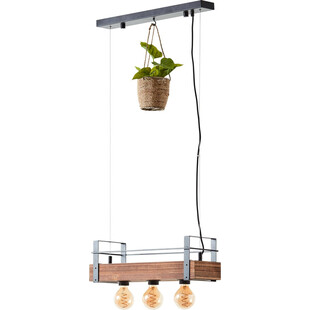 Lampa Wisząca Loft Bankwood III | Drewno, E27 - Brilliant