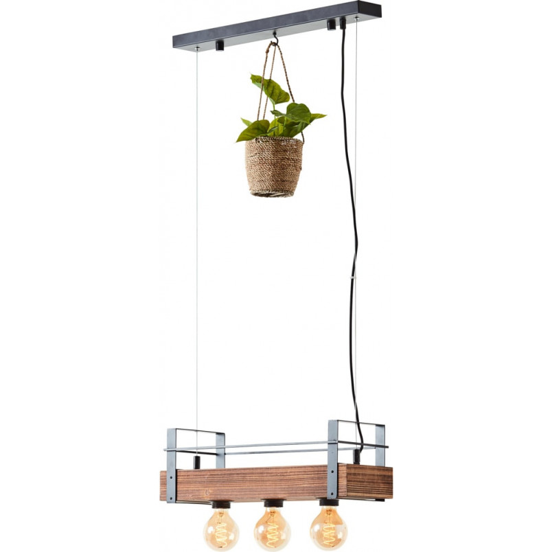 Lampa Wisząca Loft Bankwood III | Drewno, E27 - Brilliant