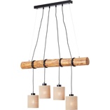 Lampa wisząca Vander IV - drewno jasne, czarne abażury | Brilliant