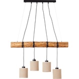 Lampa wisząca Vander IV - drewno jasne, czarne abażury | Brilliant