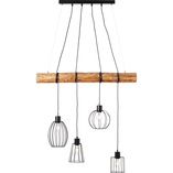 Lampa wisząca Keyla IV | Loftowa lampa 90cm czarna - Brilliant