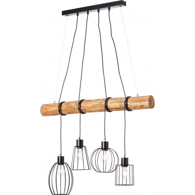 Lampa wisząca Keyla IV | Loftowa lampa 90cm czarna - Brilliant