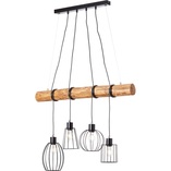 Lampa wisząca Keyla IV | Loftowa lampa 90cm czarna - Brilliant