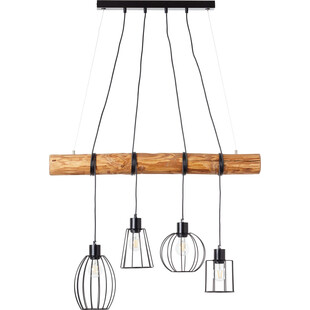 Lampa wisząca Keyla IV | Loftowa lampa 90cm czarna - Brilliant