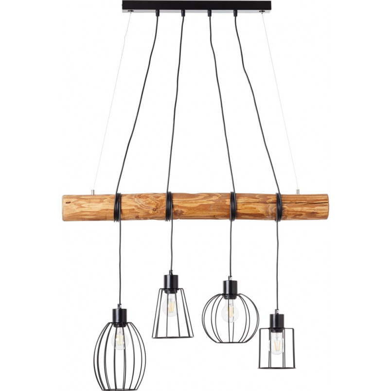 Lampa wisząca Keyla IV | Loftowa lampa 90cm czarna - Brilliant