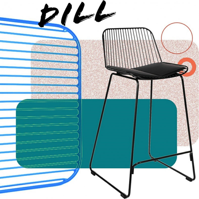 Stołek barowy Dill Low Intesi | Nowoczesny design, czarny