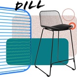Stołek barowy Dill Low Intesi | Nowoczesny design, czarny