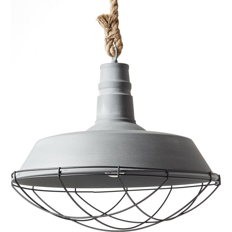 Lampa Wisząca Industrialna Rope | Szara, Betonowa - Brilliant