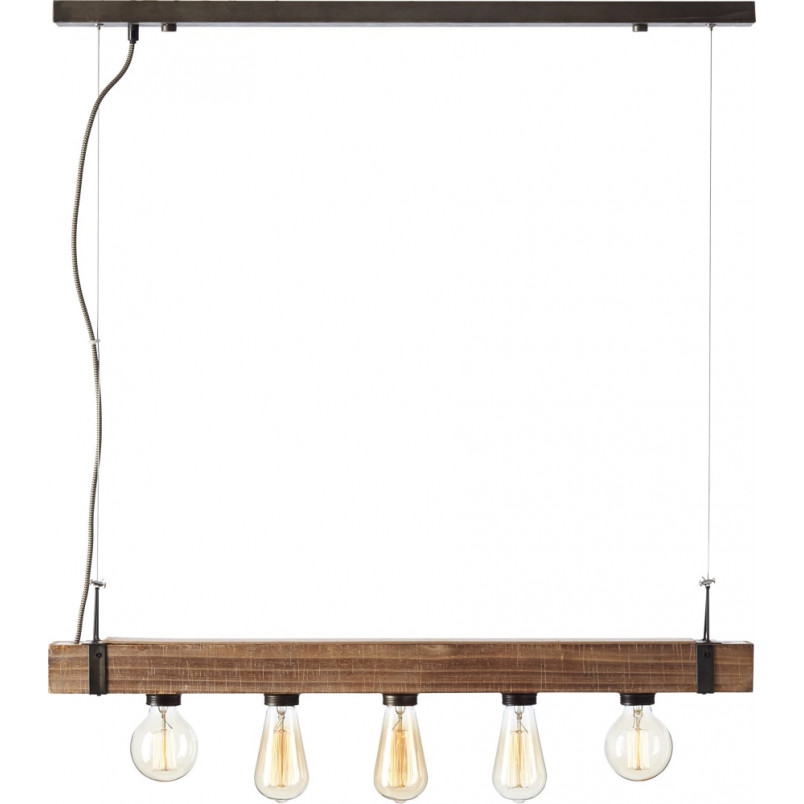 Lampa wisząca drewniana Woodhill 80cm | Loftowa lampa Brilliant