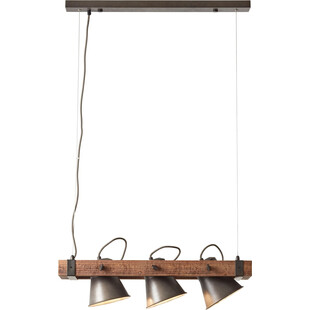 Lampa Wisząca Industrialna Brilliant Plow III | Drewno i Stal