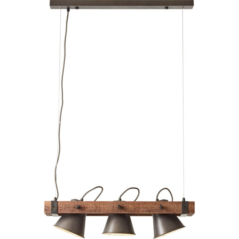 Lampa Wisząca Industrialna Brilliant Plow III | Drewno i Stal