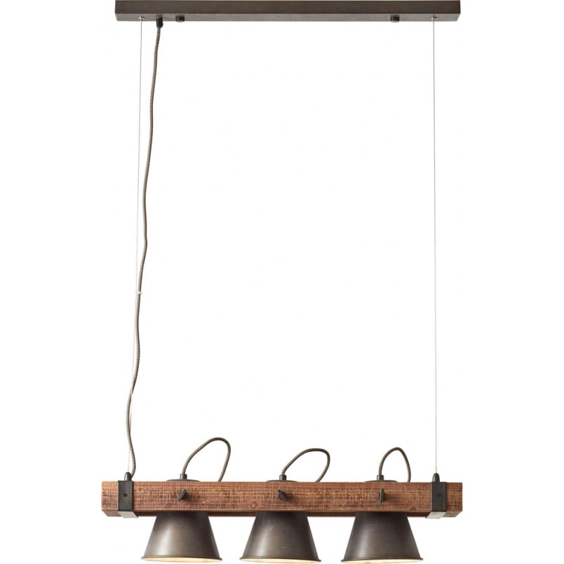 Lampa Wisząca Industrialna Brilliant Plow III | Drewno i Stal