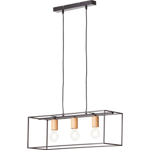Lampa Wisząca Loft Arica III | Czarna, Metalowa | Brilliant