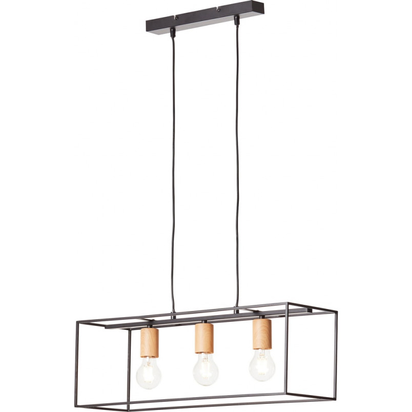Lampa Wisząca Loft Arica III | Czarna, Metalowa | Brilliant