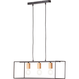 Lampa Wisząca Loft Arica III | Czarna, Metalowa | Brilliant
