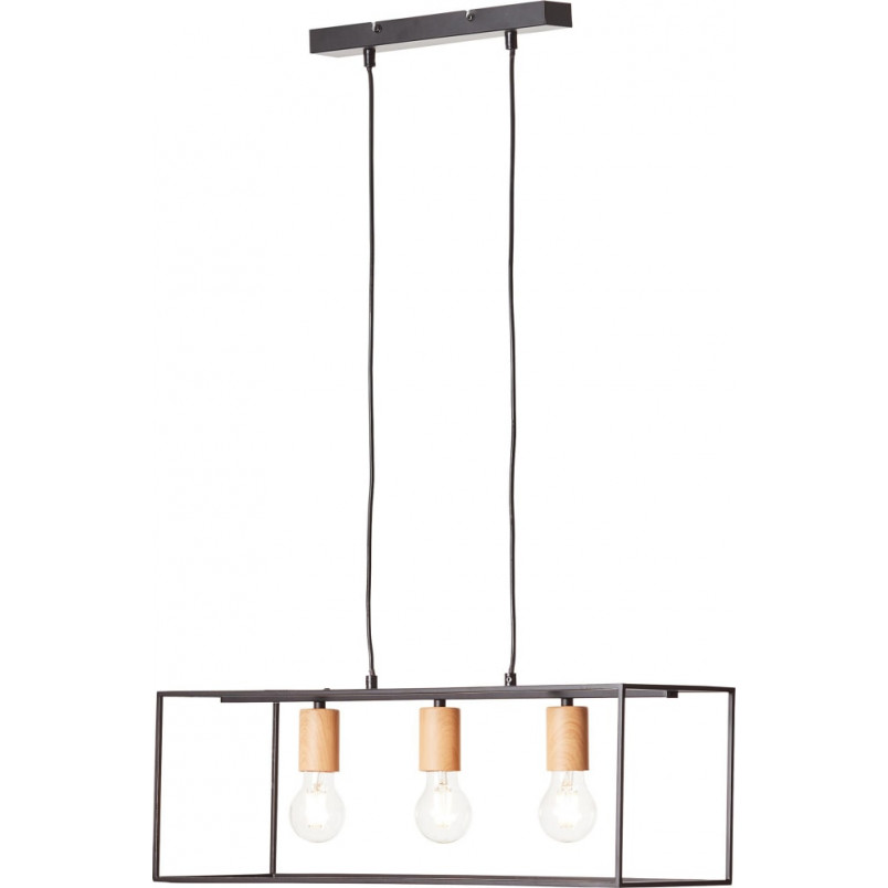 Lampa Wisząca Loft Arica III | Czarna, Metalowa | Brilliant