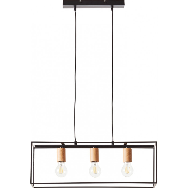 Lampa Wisząca Loft Arica III | Czarna, Metalowa | Brilliant
