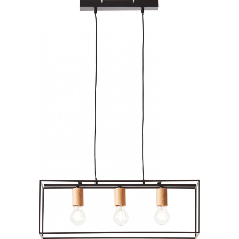 Lampa Wisząca Loft Arica III | Czarna, Metalowa | Brilliant
