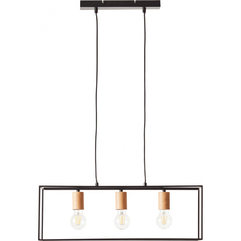 Lampa Wisząca Loft Arica III | Czarna, Metalowa | Brilliant
