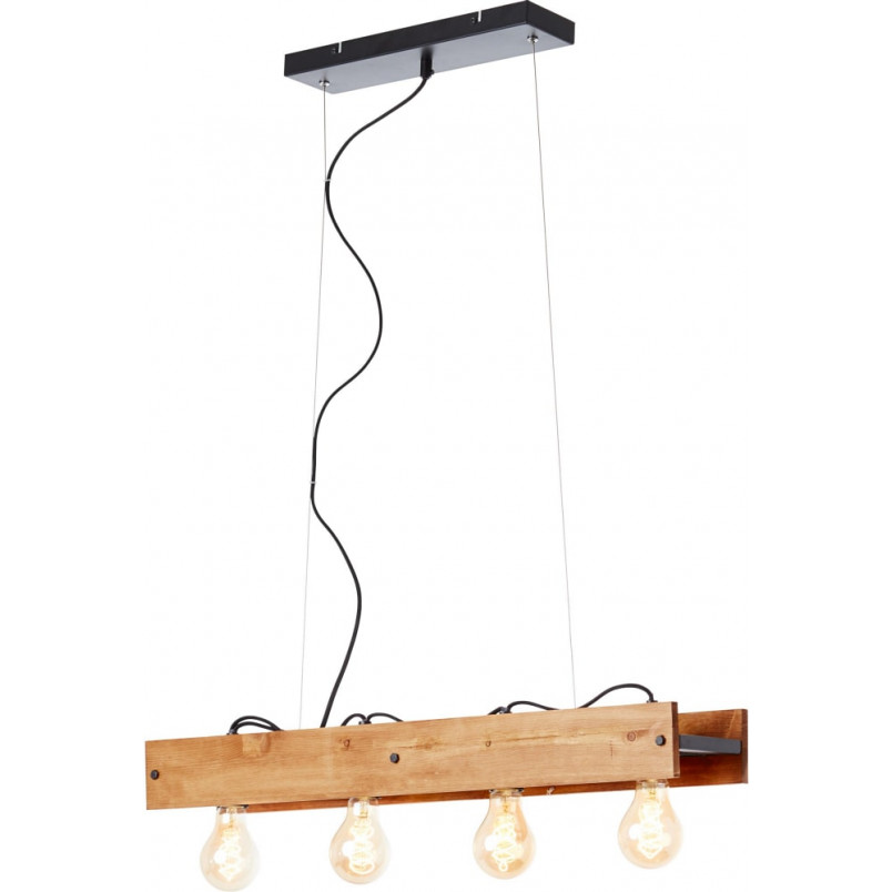 Lampa Wisząca Calandra IV | Drewniana Belka 75cm | Brilliant