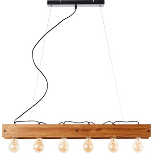 Lampa wisząca drewniana Calandra VI 90cm - Stylowe oświetlenie Brilliant