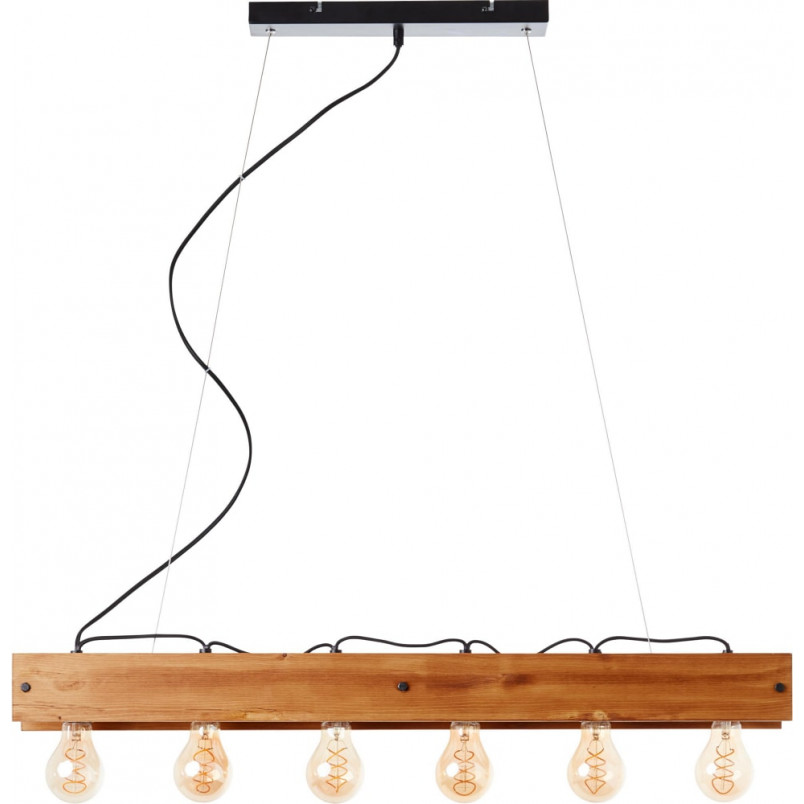 Lampa wisząca drewniana Calandra VI 90cm - Stylowe oświetlenie Brilliant