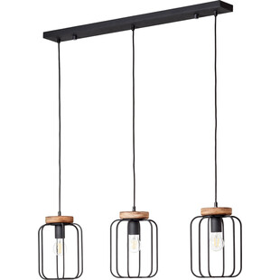 Lampa wisząca Tosh czarna - Loftowa lampa 3-punktowa | Brilliant