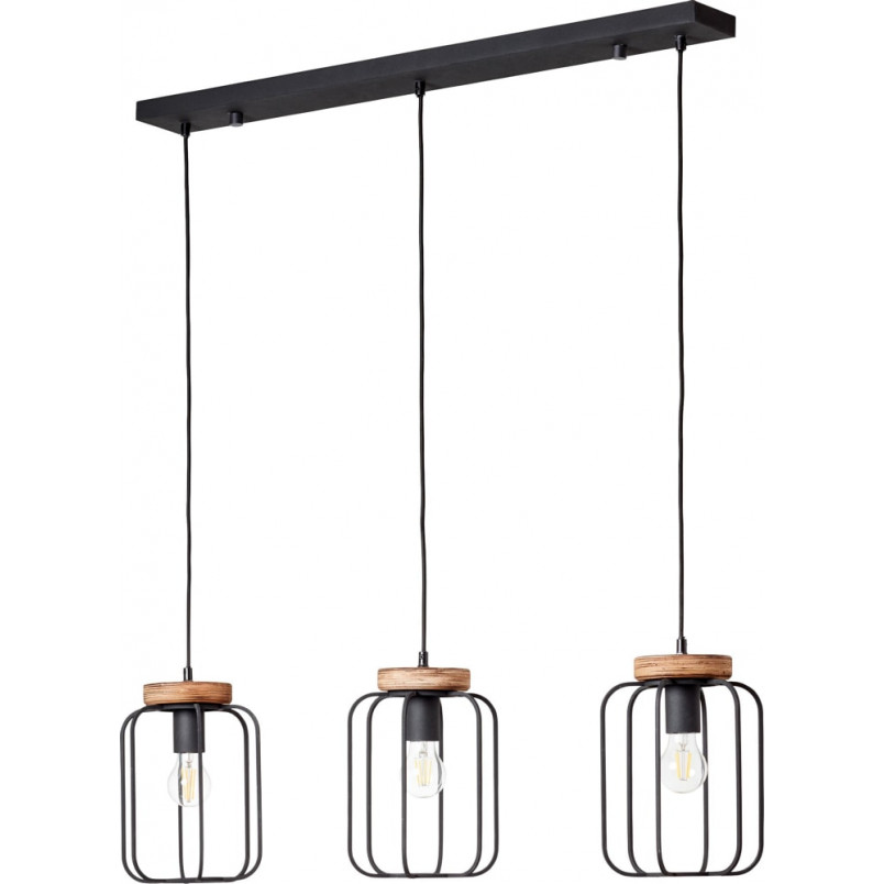 Lampa wisząca Tosh czarna - Loftowa lampa 3-punktowa | Brilliant