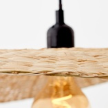 Lampa wisząca rattanowa Jefter 60cm | Naturalny/Czarny | Brilliant