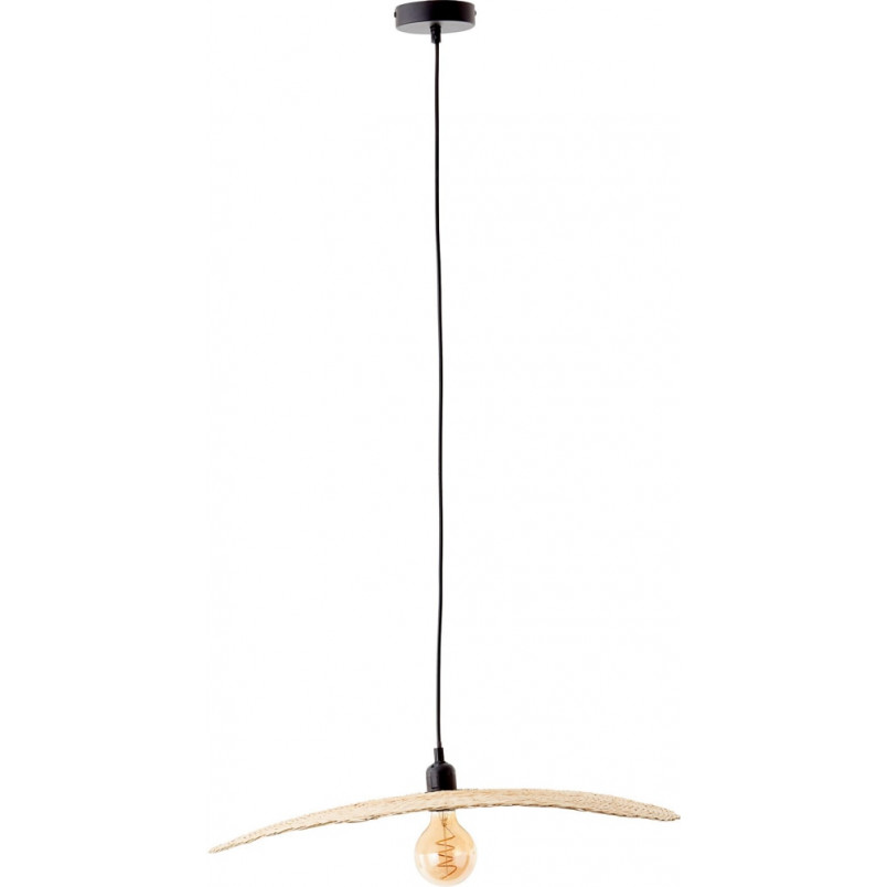 Lampa wisząca rattanowa Jefter 60cm | Naturalny/Czarny | Brilliant