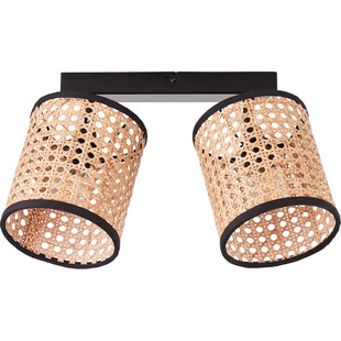 Plafon rattanowy podwójny Wiley 2 31cm jasne drewno Brilliant