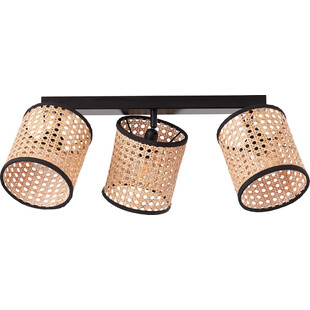 Plafon rattanowy boho Wiley 3 49cm naturalny Brilliant