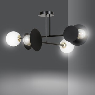 Lampa sufitowa szklana Minerva IV 80 czarny/biały marki Emibig