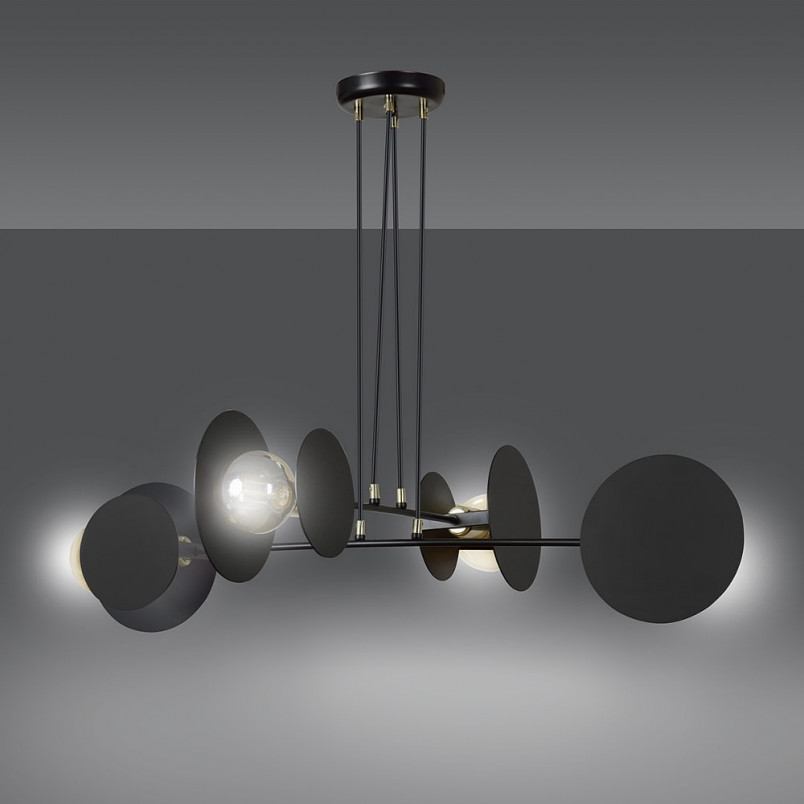 Lampa wisząca loft Idea IV czarna Emibig | 96cm