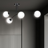 Lampa sufitowa Pregos IV - Szklane kule, czarny/biały | Emibig