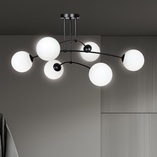 Lampa Sufitowa Pregos IV - Szklane Kule, Biały/Czarny | Emibig
