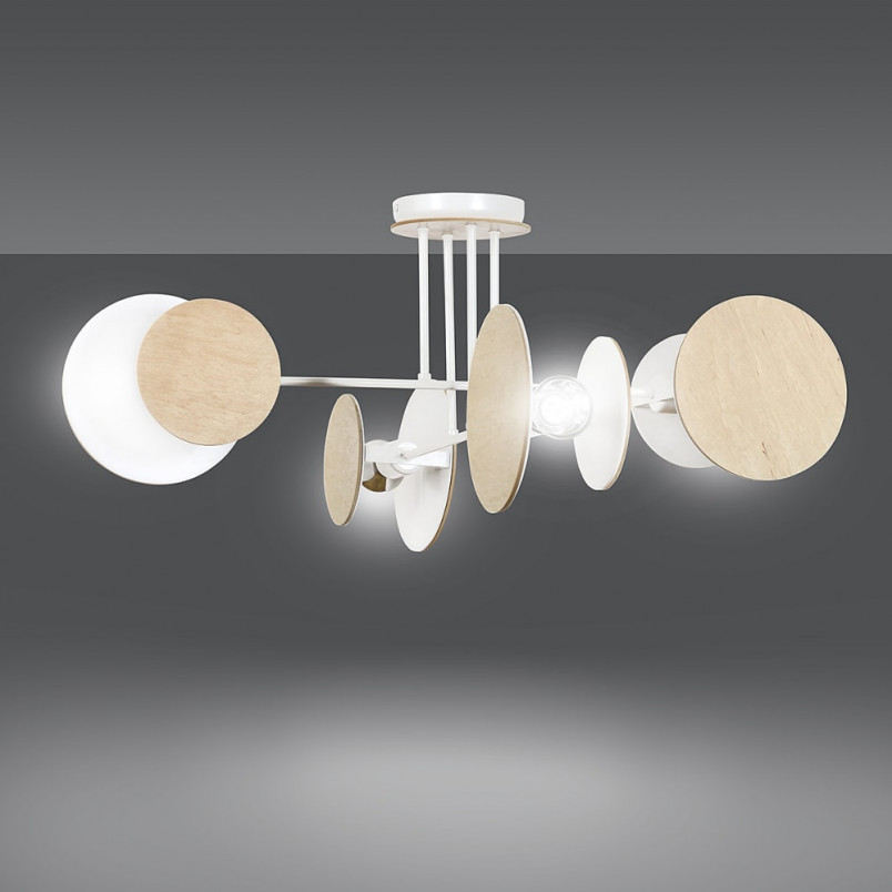 Lampa Zita IV - Skandynawska lampa sufitowa drewniana | Emibig