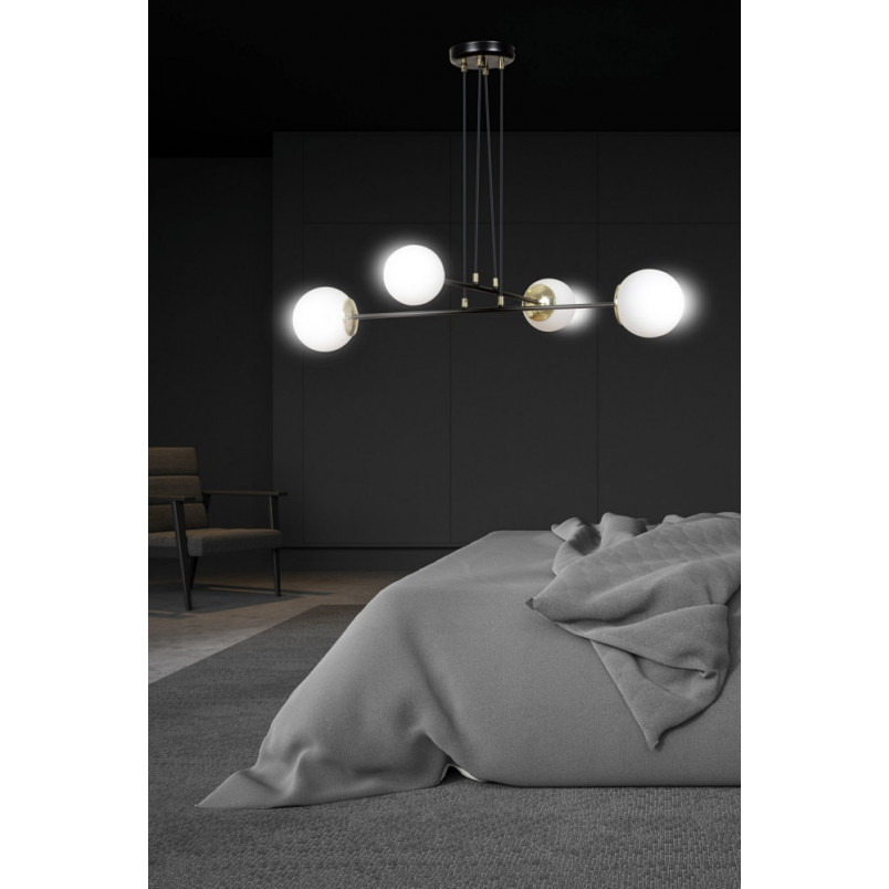 Lampa wisząca Emibig Ognis IV - Szklane kule czarno-białe | Sklep z Lampami
