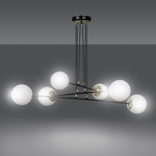 Lampa wisząca Emibig Ognis VI | Szklane kule, czarno-biała